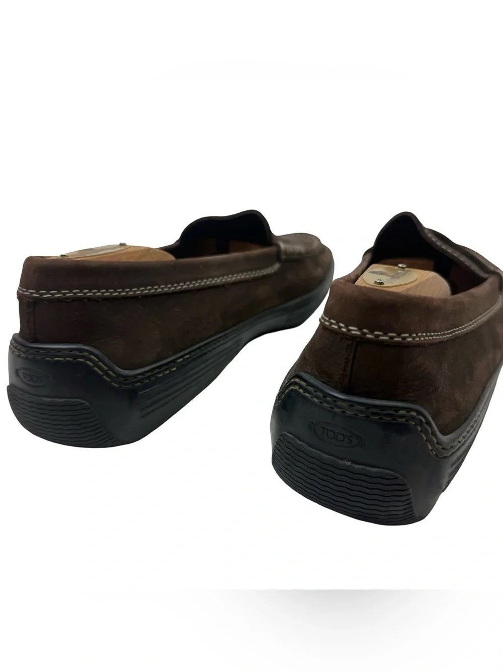 TODS Loafers Mens 9 Brown Soles Casual Slip-On Driving Penny Loafers Leather